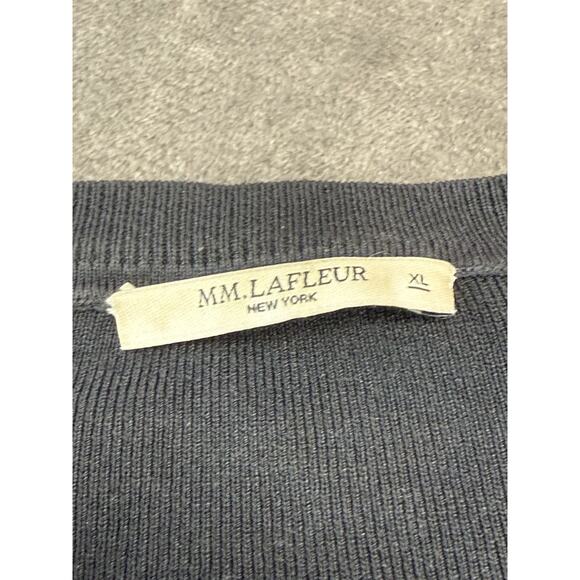 M.M. Lafleur Black Ribbed Knit Long Sleeve Top Viscose Blend Size XL - Picture 12 of 13